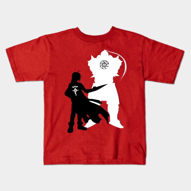 Edward and Aplhonse Elric FullMetal Alchemist Kids T-Shirt by SirTeealot